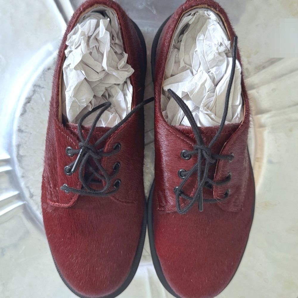 Dr. Martens 1461 Size 6 Oxblood Calf Hair Leather Oxfords Corporate Goth